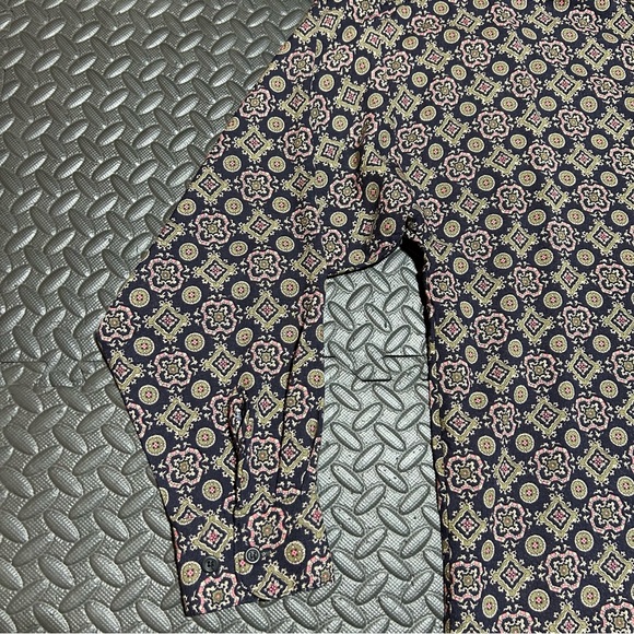 Vintage MAXX FM Shirt Mens Size Large Geometric Abstract Print Rayon Top 90s USA - Picture 5 of 10